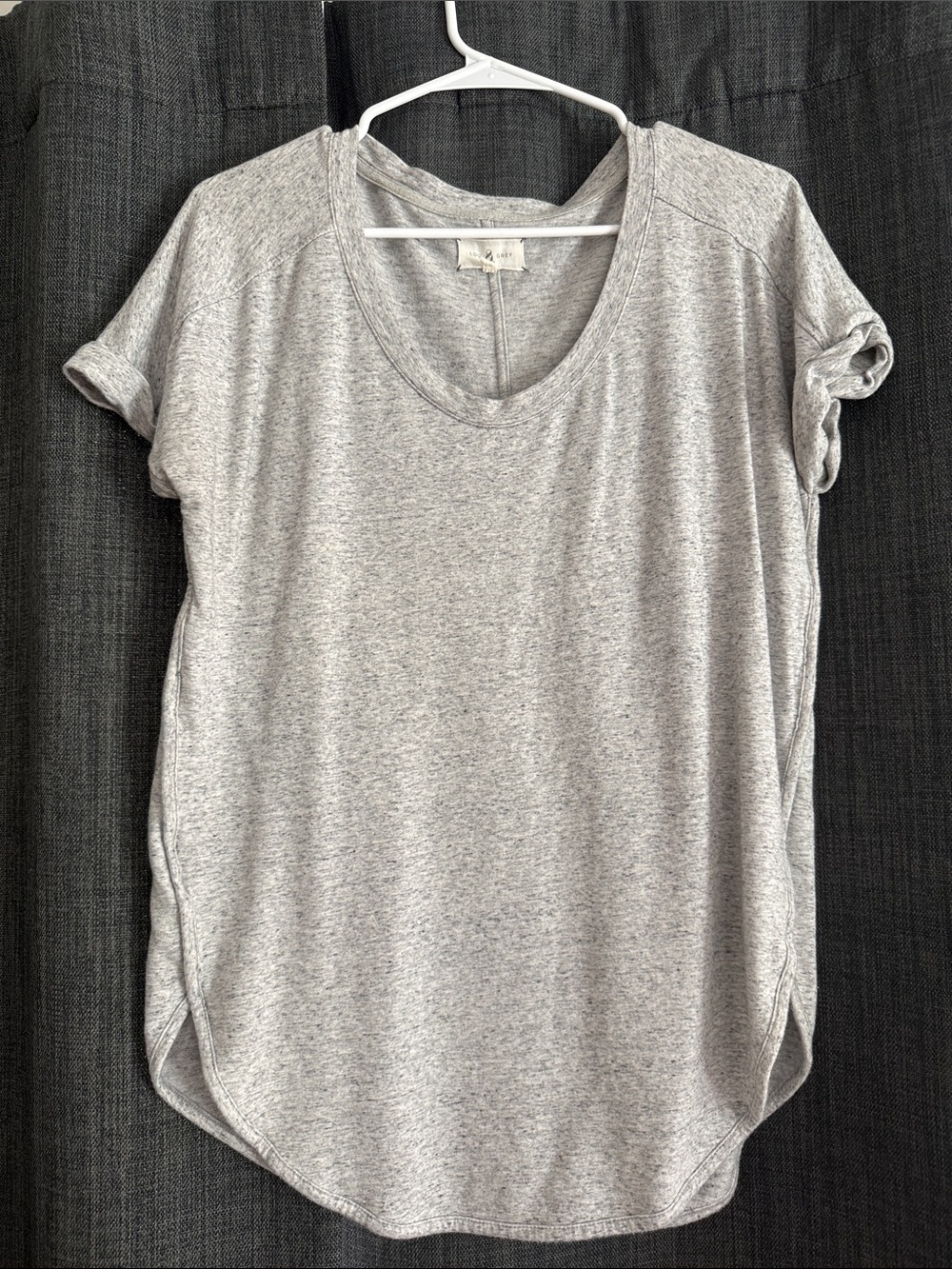 Lou & Grey Heather Gray Short Sleeve Scoop Neck Tee